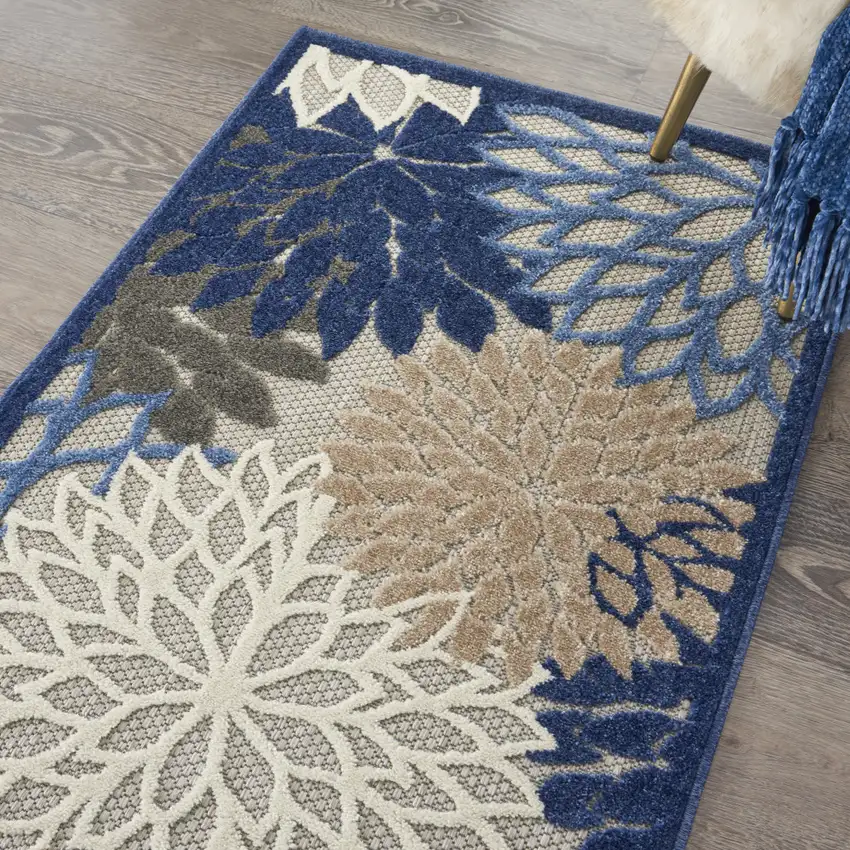 Blue And Gray Indoor Outdoor Area Rug Photo 6