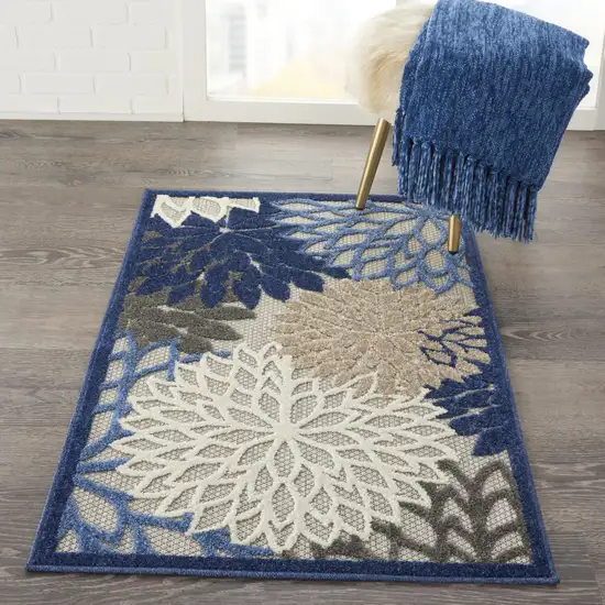 Blue And Gray Indoor Outdoor Area Rug Photo 5
