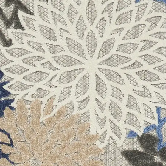 6' Blue And Gray Indoor Outdoor Area Rug Photo 8