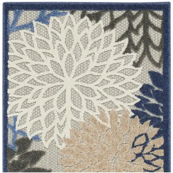 6' Blue And Gray Indoor Outdoor Area Rug Photo 3