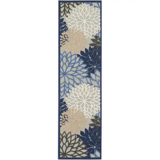 10' Blue And Gray Indoor Outdoor Area Rug Photo 7
