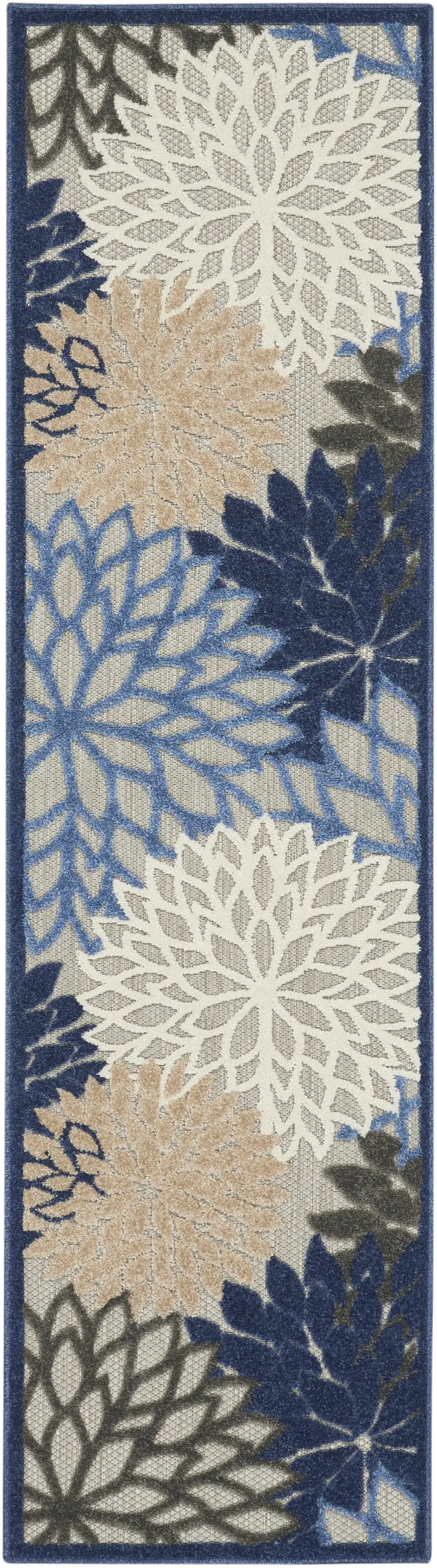 10' Blue And Gray Indoor Outdoor Area Rug Photo 7