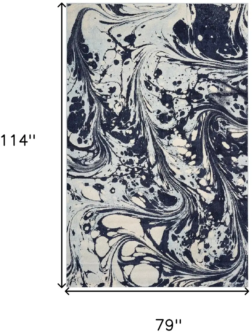 Blue Machine Woven Abstract Indoor Area Rug Photo 3