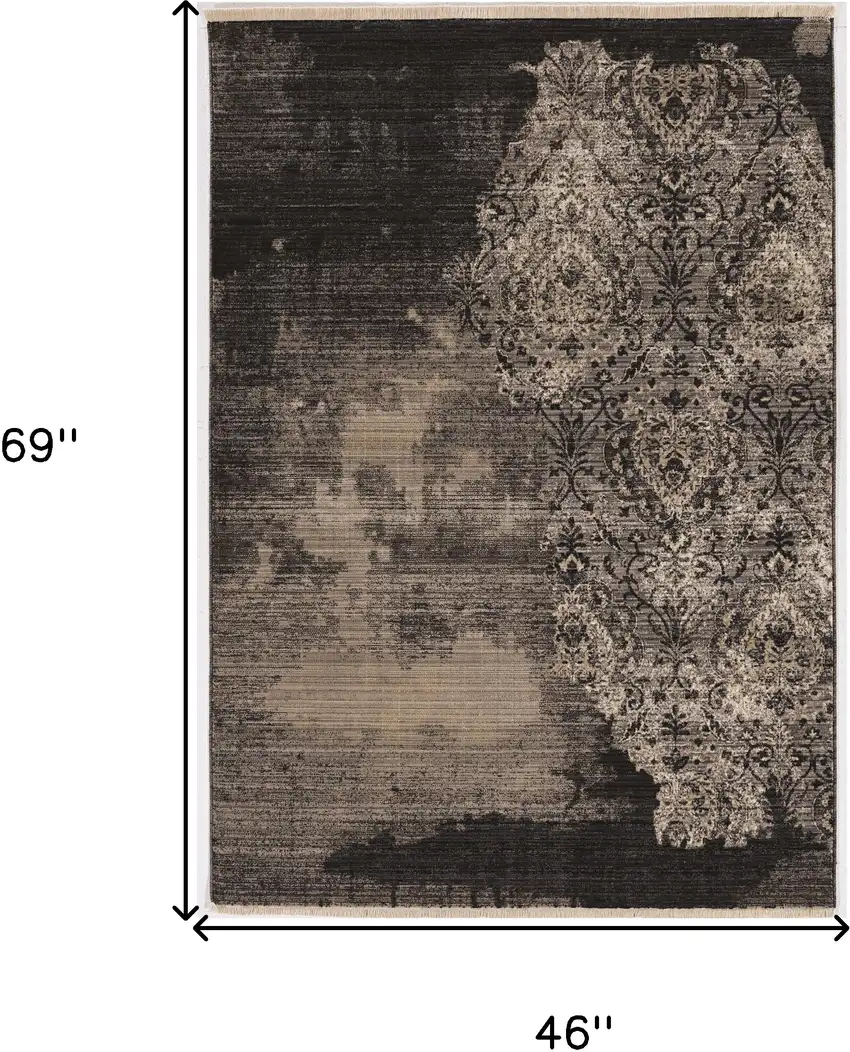 4'X6' Blue Machine Woven Distressed Vintage Traditional Indoor Area Rug Photo 6