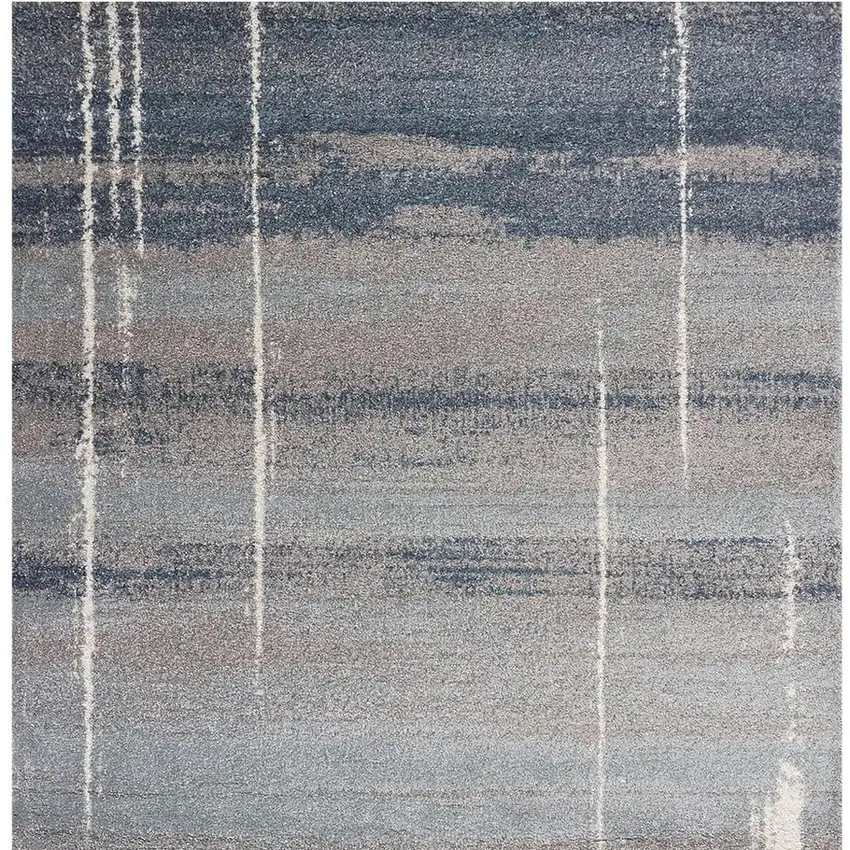 Blue And Gray Abstract Area Rug Photo 5