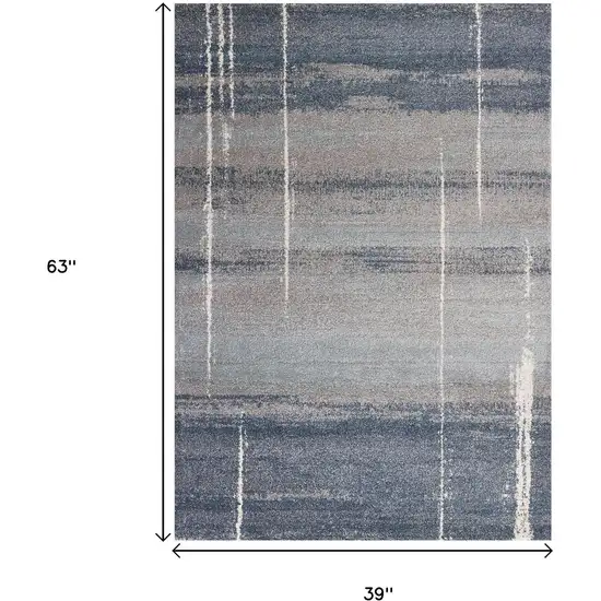 Blue And Gray Abstract Area Rug Photo 3