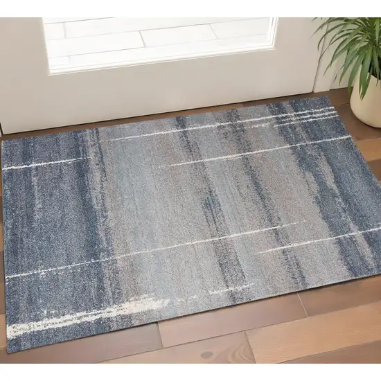 Blue And Gray Abstract Area Rug Photo 1