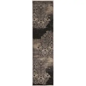 Photo of Blue Machine Woven Vintage Traditional Indoor Runner Rug