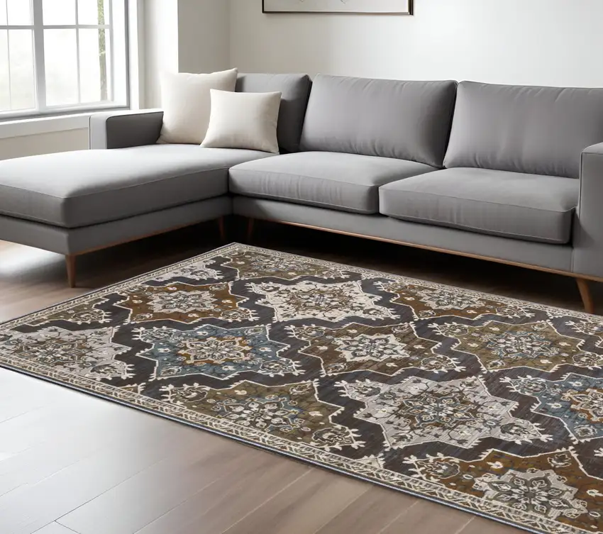 Blue Medallion Area Rug Photo 1