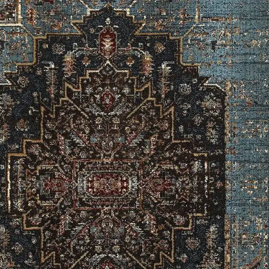 Blue Medallion Area Rug Photo 4