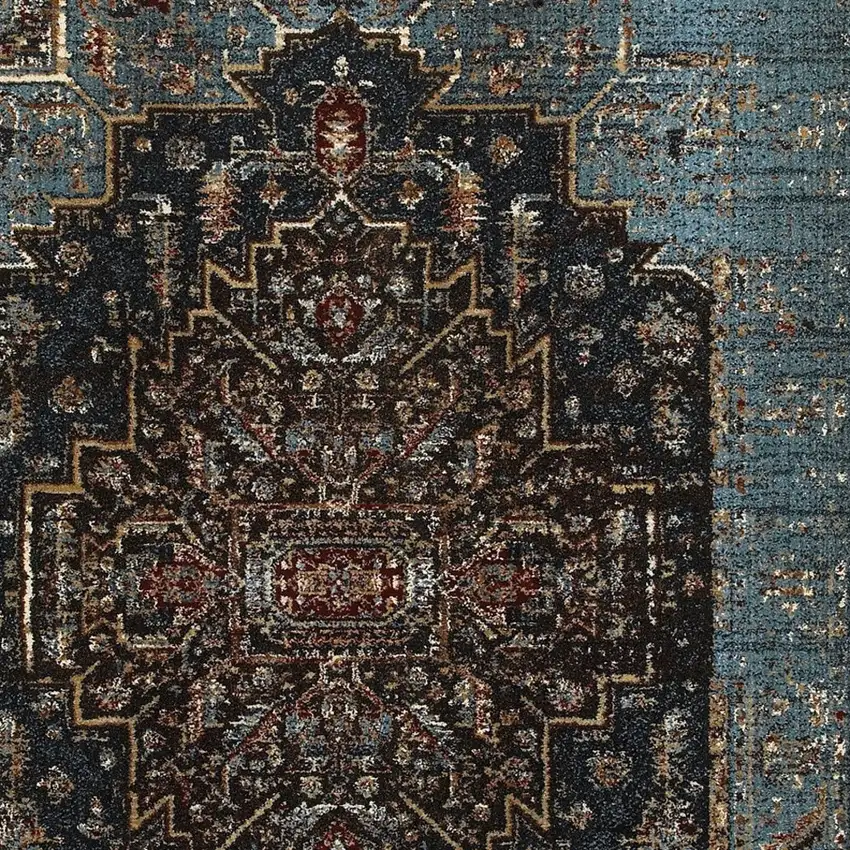 Blue Medallion Area Rug Photo 4