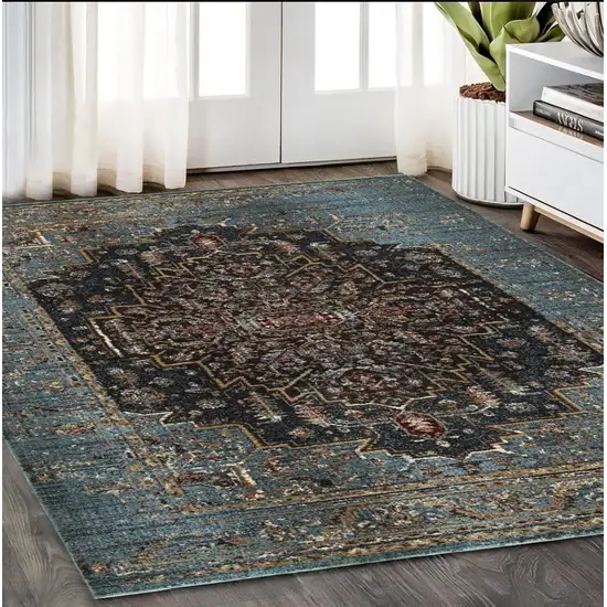 Blue Medallion Area Rug Photo 1