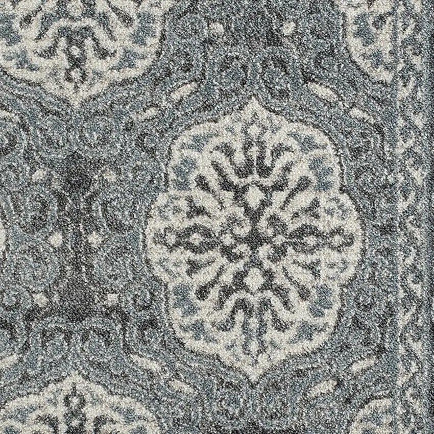 Blue Medallion Power Loom Area Rug Photo 6