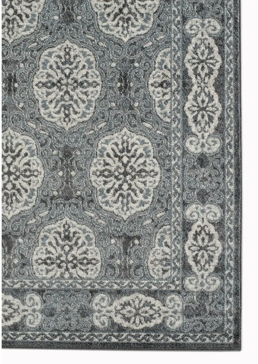 Blue Medallion Power Loom Area Rug Photo 2