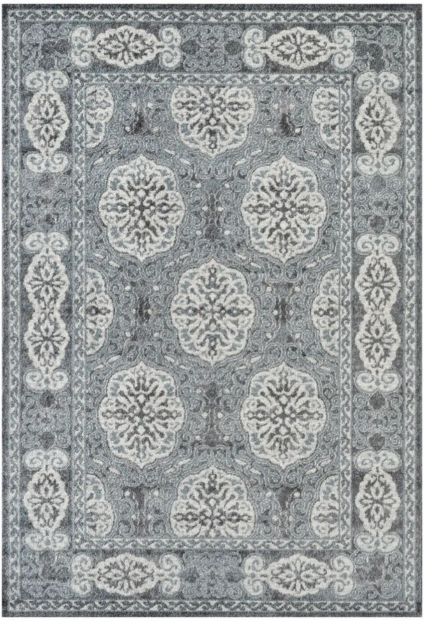 Blue Medallion Power Loom Area Rug Photo 1