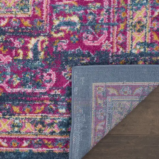 Blue Moroccan Power Loom Distressed Area Rug Photo 4