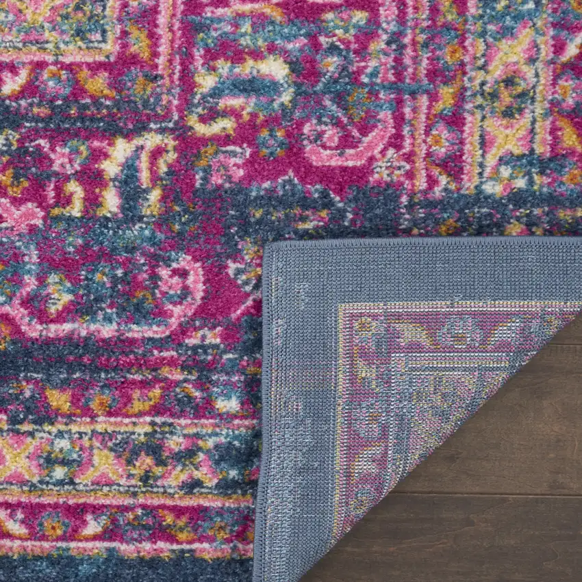 Blue Moroccan Power Loom Distressed Area Rug Photo 4
