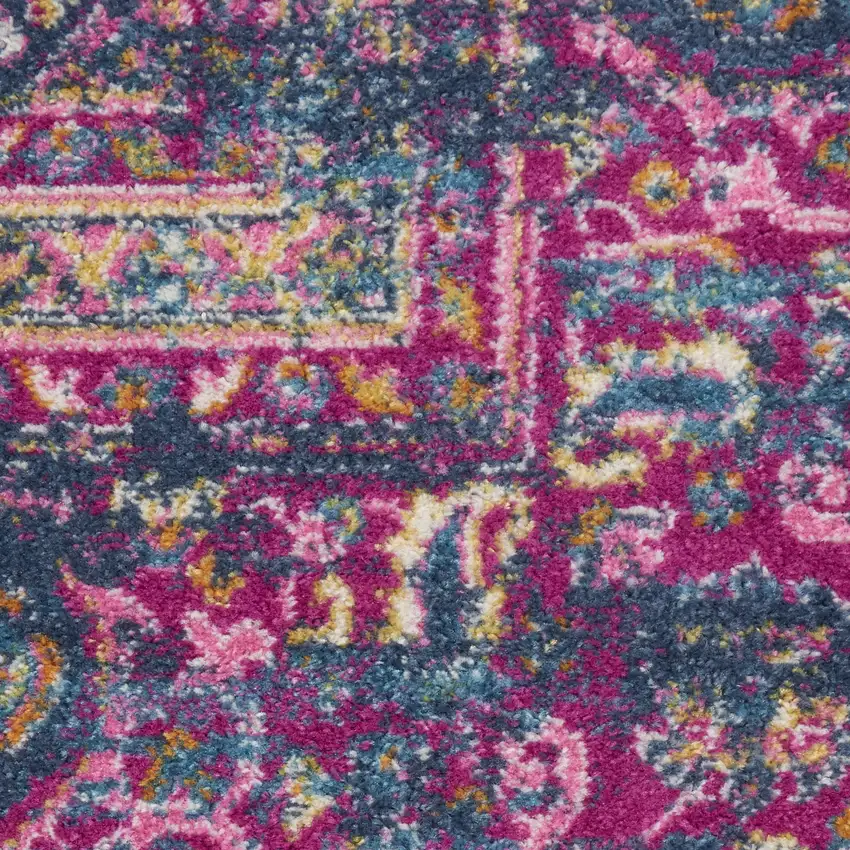 Blue Moroccan Power Loom Distressed Area Rug Photo 3