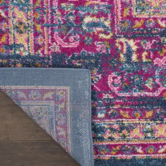 Blue Moroccan Power Loom Distressed Area Rug Photo 7