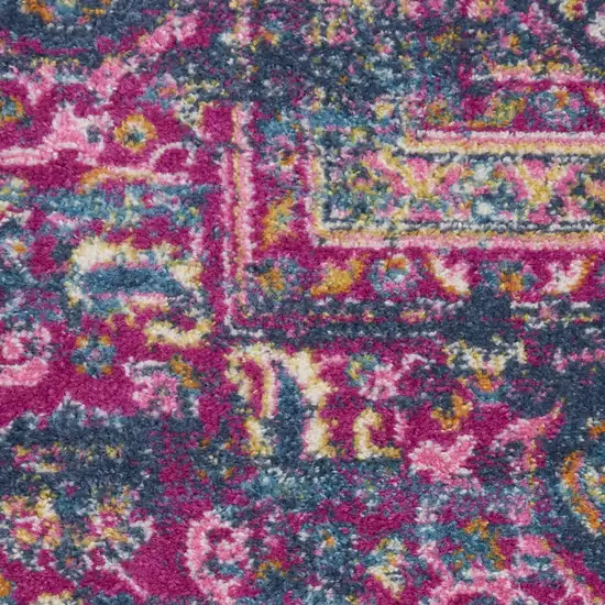 Blue Moroccan Power Loom Distressed Area Rug Photo 8
