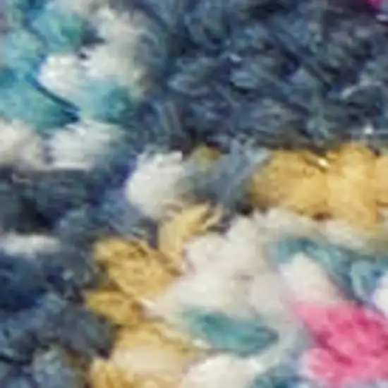 Blue Moroccan Power Loom Distressed Area Rug Photo 3