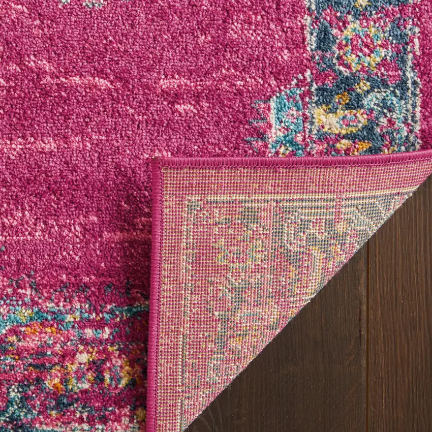 Blue Moroccan Power Loom Distressed Area Rug Photo 7