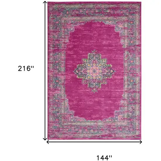 Blue Moroccan Power Loom Distressed Area Rug Photo 9
