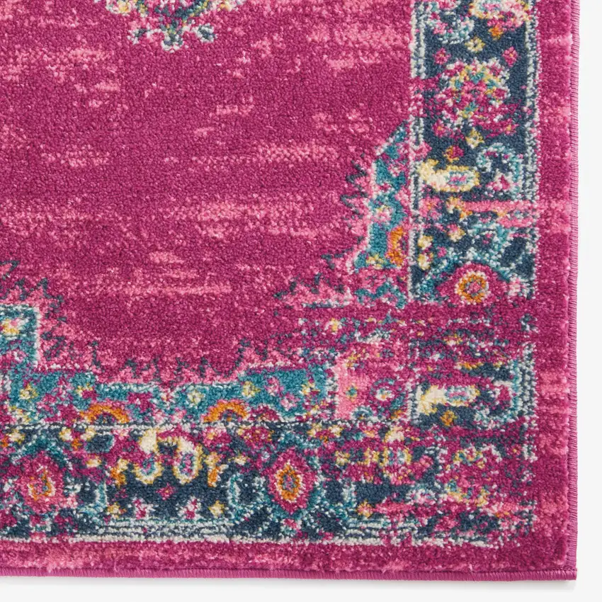 Blue Moroccan Power Loom Distressed Area Rug Photo 9