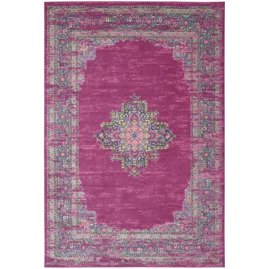 Blue Moroccan Power Loom Distressed Area Rug Photo 2