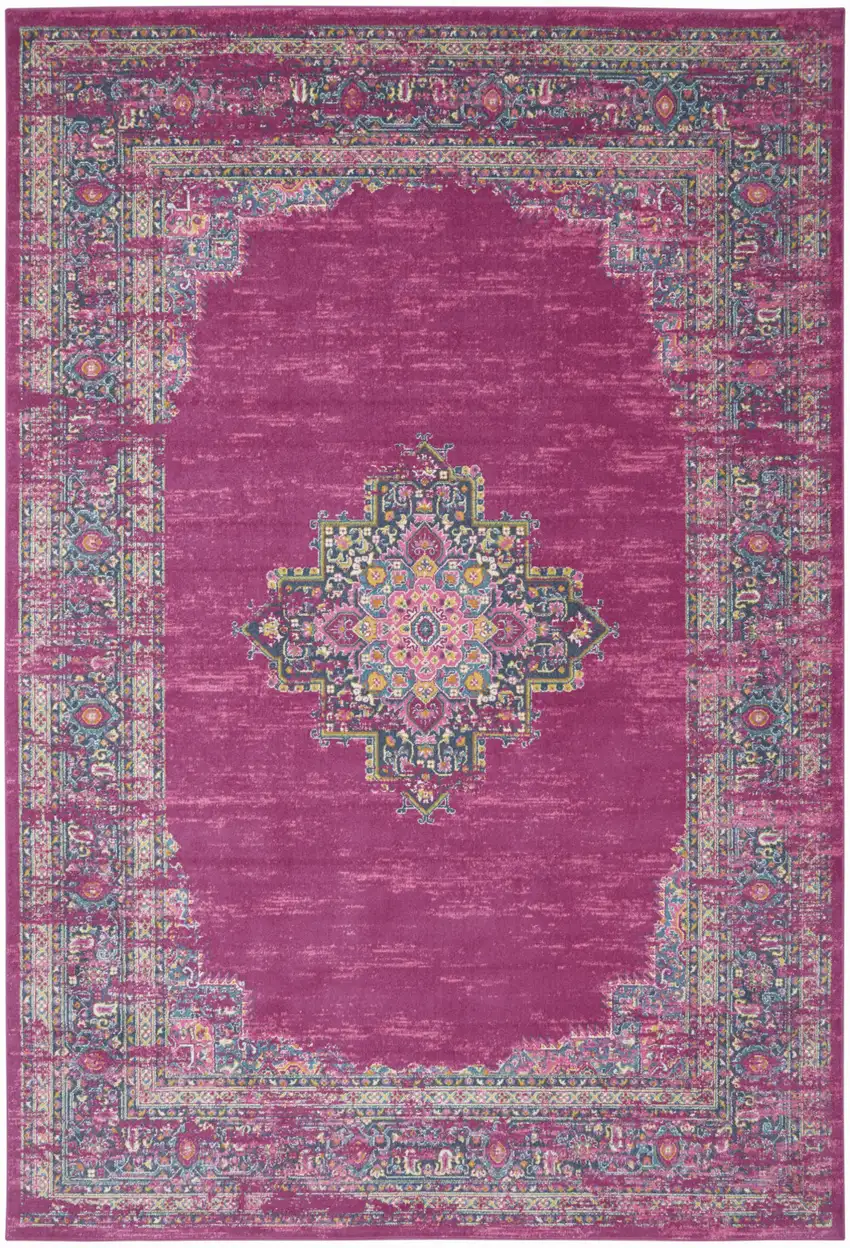 Blue Moroccan Power Loom Distressed Area Rug Photo 6