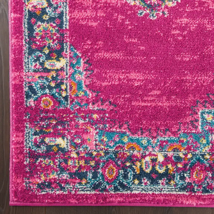 Blue Moroccan Power Loom Distressed Area Rug Photo 3