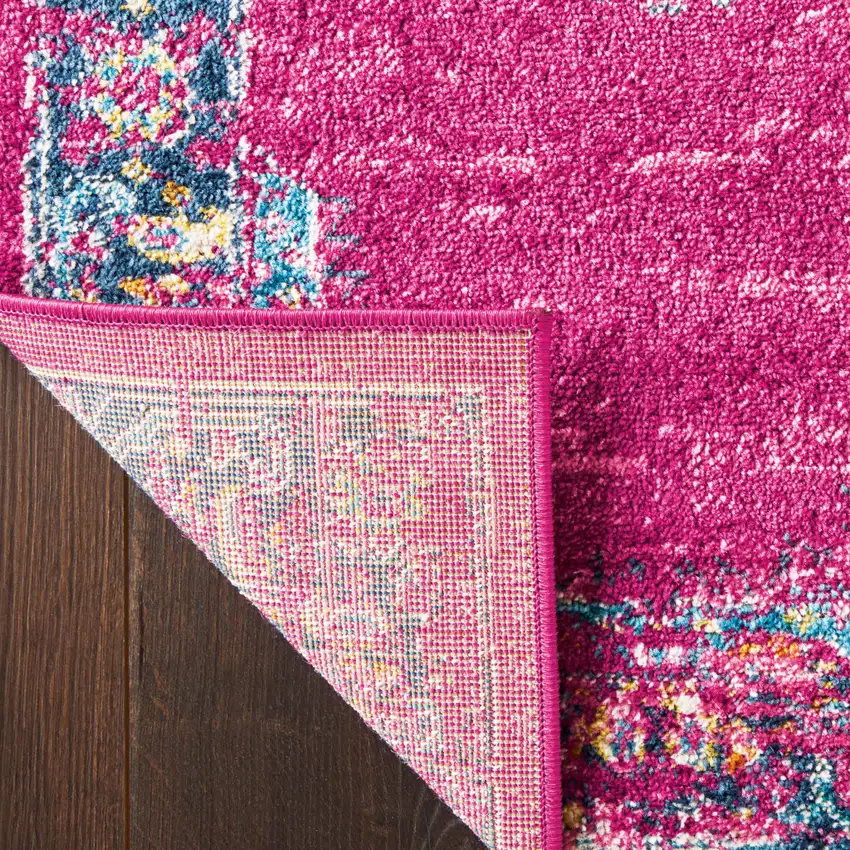 Blue Moroccan Power Loom Distressed Area Rug Photo 5