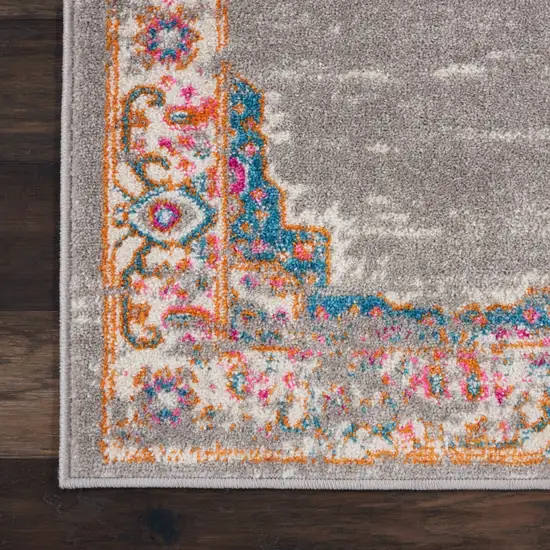 Blue Moroccan Power Loom Distressed Area Rug Photo 9