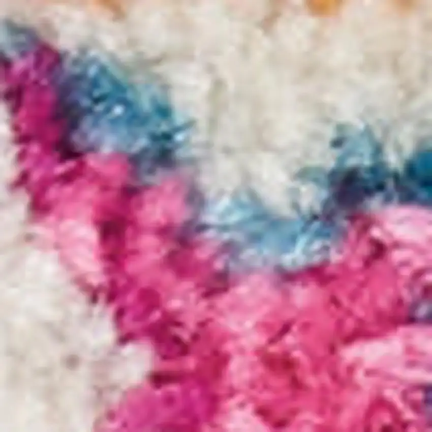 Blue Moroccan Power Loom Distressed Area Rug Photo 1