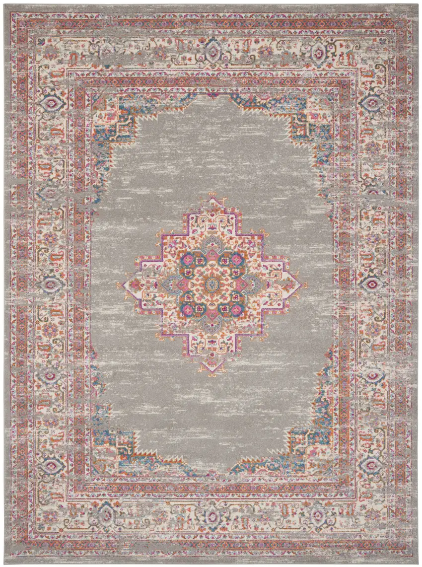 Blue Moroccan Power Loom Distressed Area Rug Photo 8