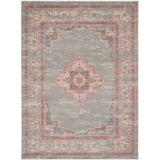 Blue Moroccan Power Loom Distressed Area Rug Photo 9