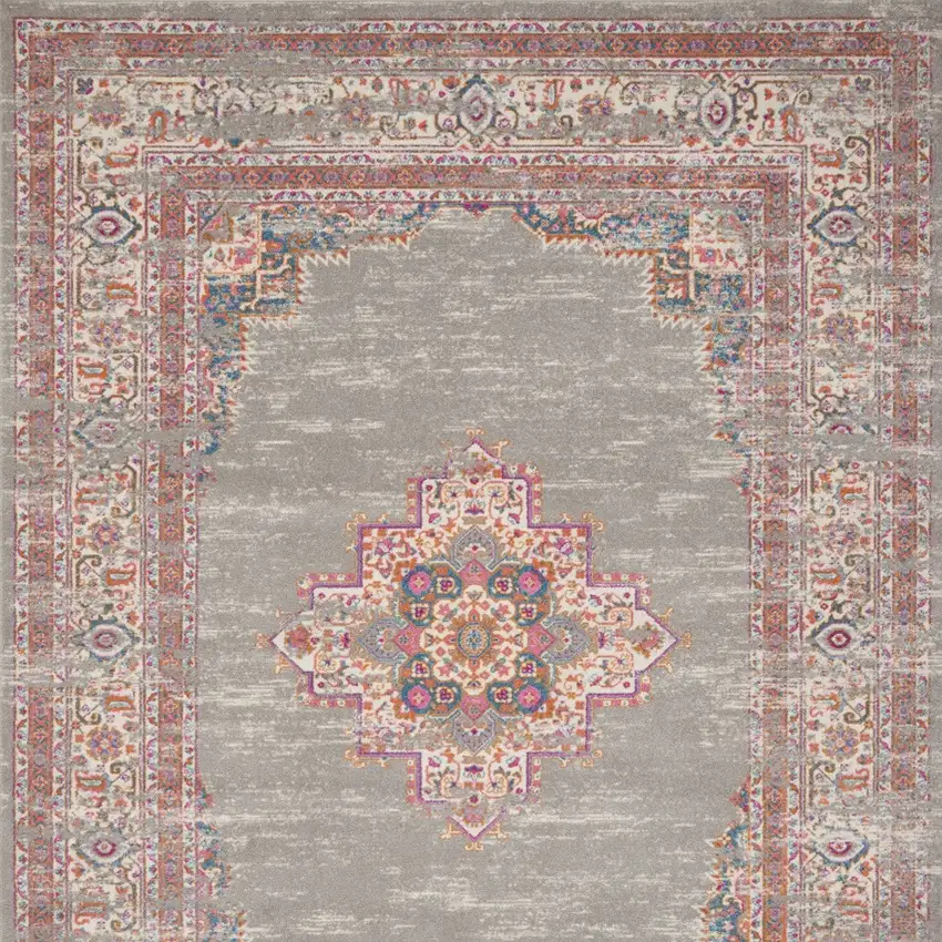 Blue Moroccan Power Loom Distressed Area Rug Photo 8