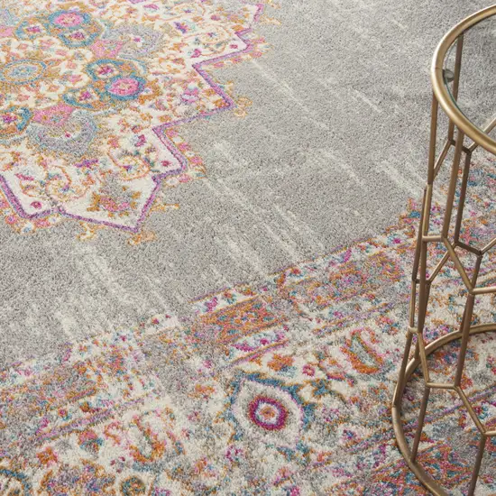 Blue Moroccan Power Loom Distressed Area Rug Photo 9