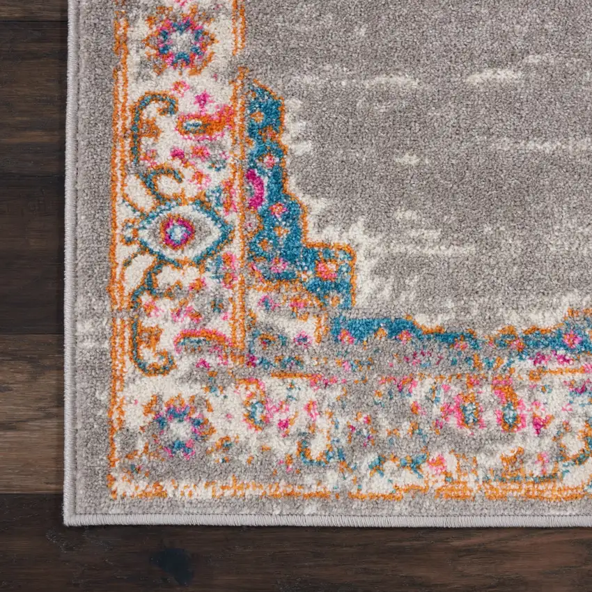 Blue Moroccan Power Loom Distressed Area Rug Photo 9