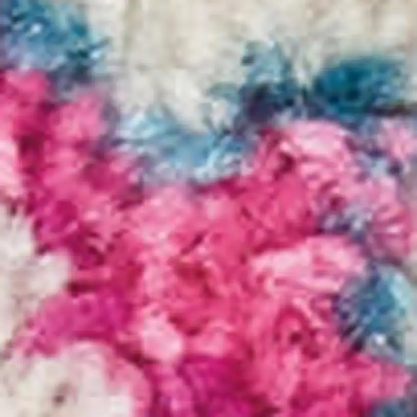 Blue Moroccan Power Loom Distressed Area Rug Photo 1