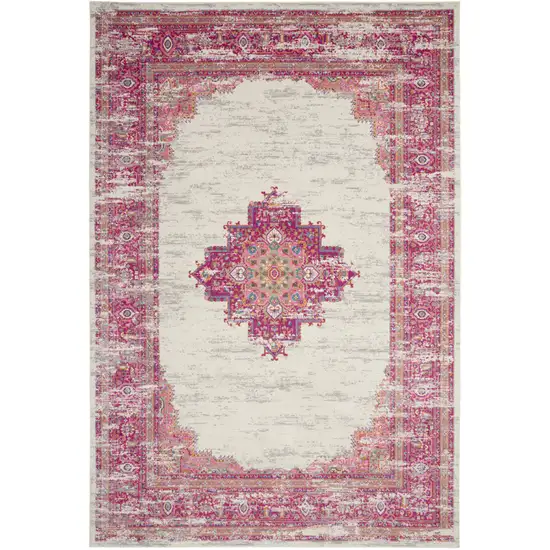 Blue Moroccan Power Loom Distressed Area Rug Photo 2