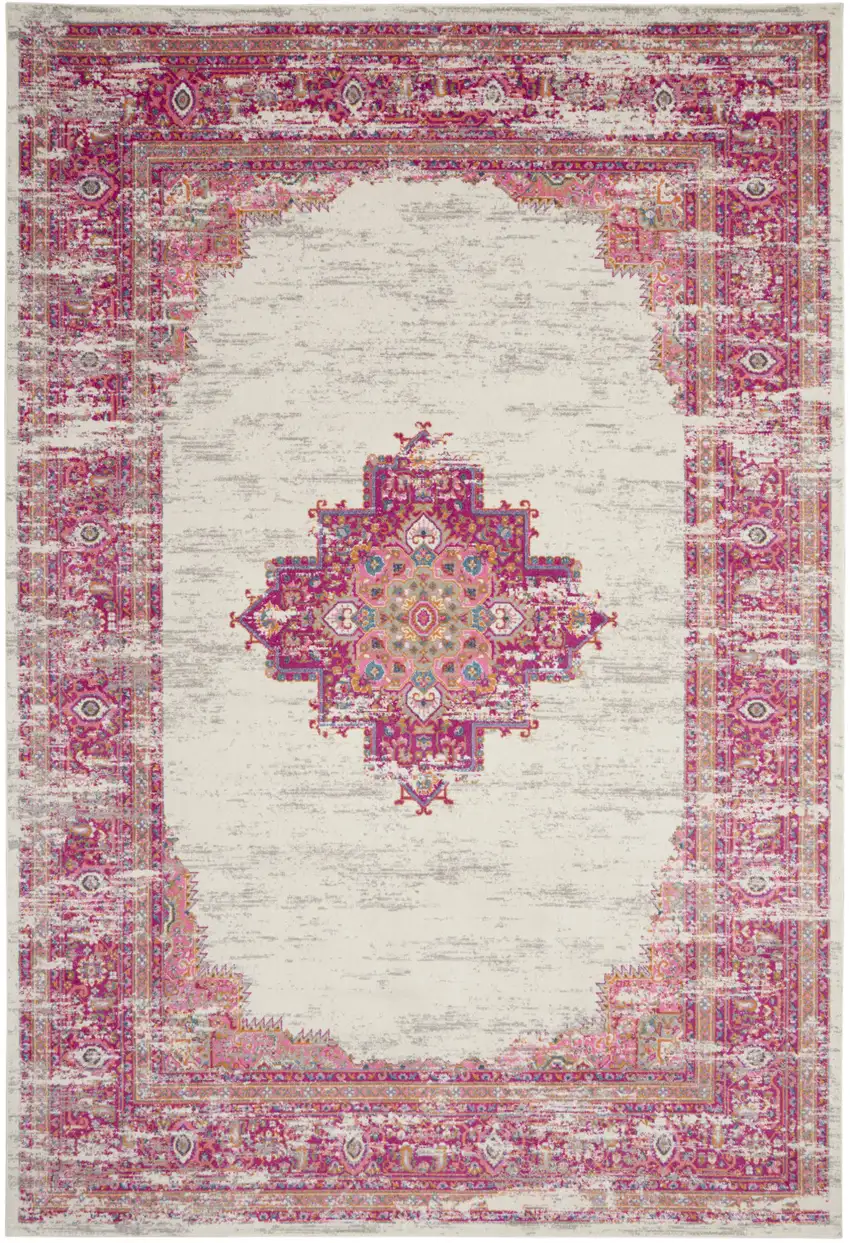 Blue Moroccan Power Loom Distressed Area Rug Photo 2