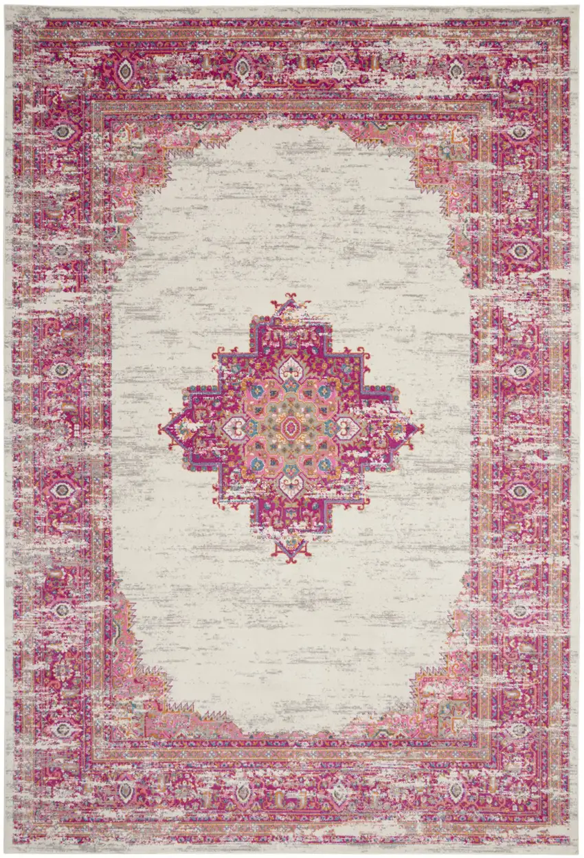 Blue Moroccan Power Loom Distressed Area Rug Photo 7