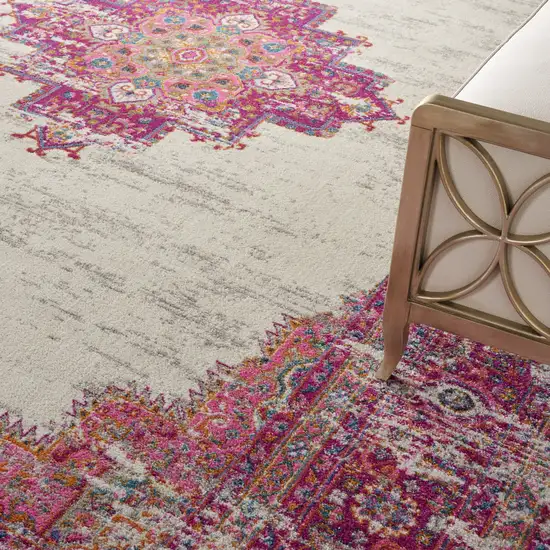 Blue Moroccan Power Loom Distressed Area Rug Photo 5