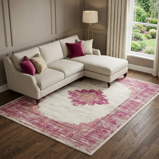 Blue Moroccan Power Loom Distressed Area Rug Photo 1