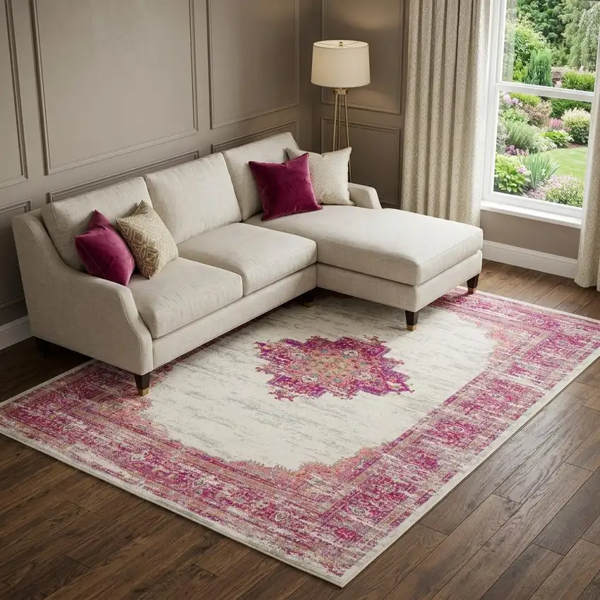 Blue Moroccan Power Loom Distressed Area Rug Photo 1