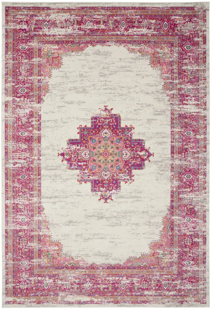 Blue Moroccan Power Loom Distressed Area Rug Photo 1