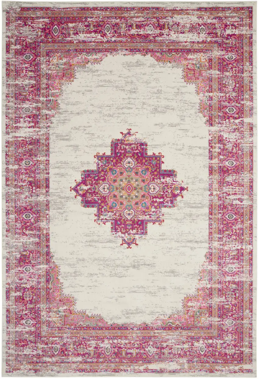 Blue Moroccan Power Loom Distressed Area Rug Photo 1