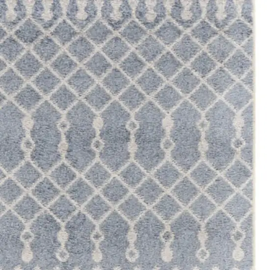 8' Blue Moroccan Runner Rug Photo 2
