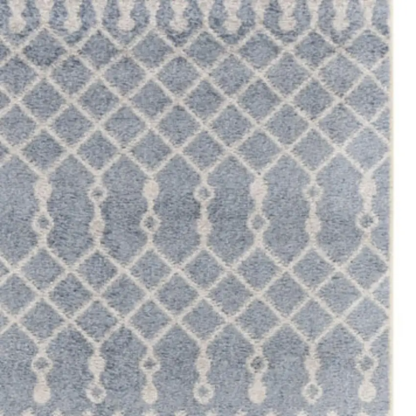 8' Blue Moroccan Runner Rug Photo 2